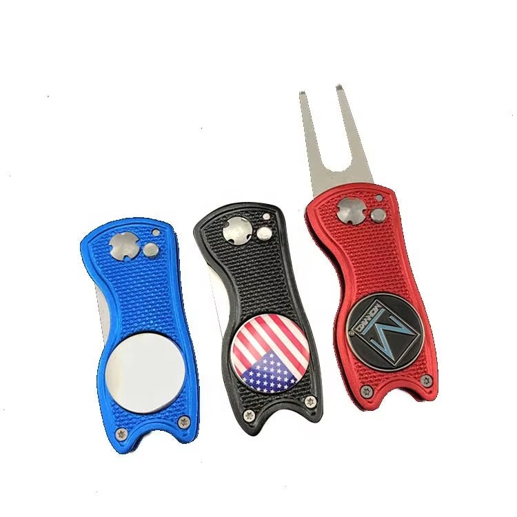 Custom Logo Foldable Retractable Switchable Golf Divot Tool