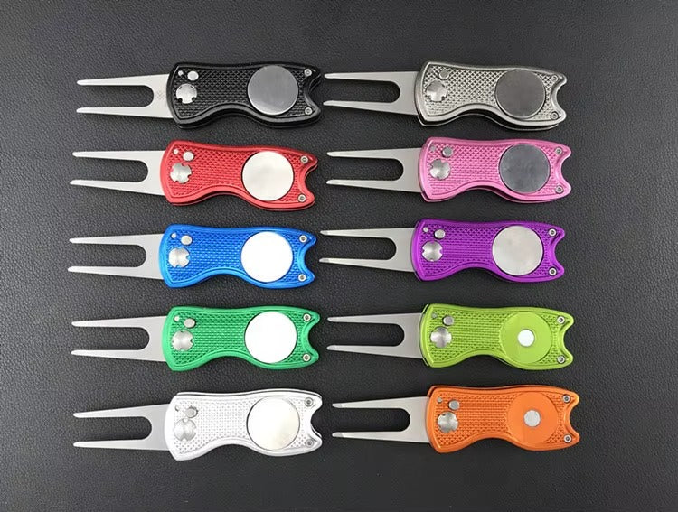 Custom Logo Foldable Retractable Switchable Golf Divot Tool